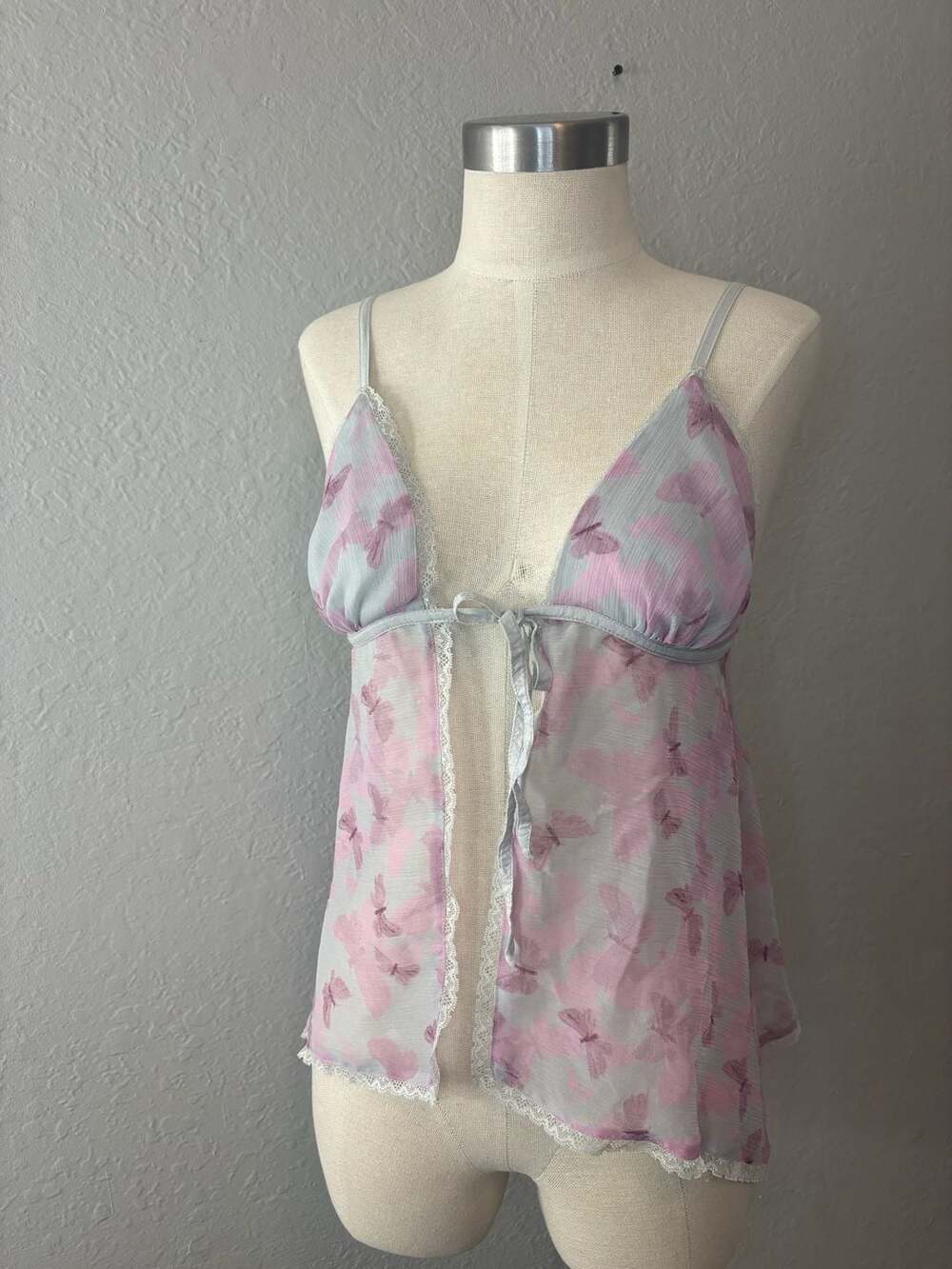 Urban Outfitters Butterfly Print Chiffon Babydoll Camisole Size S